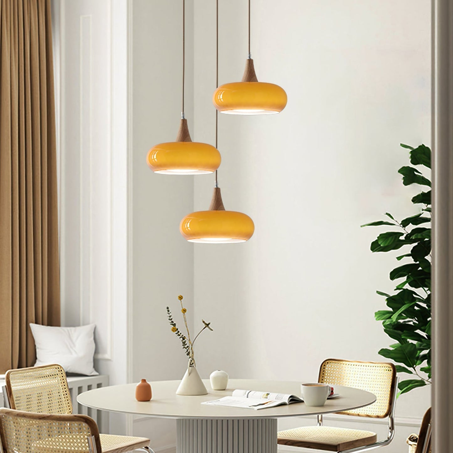 Modern Wooden Pendant Ceiling Light  Minimalist Kitchen & Dining Lamp